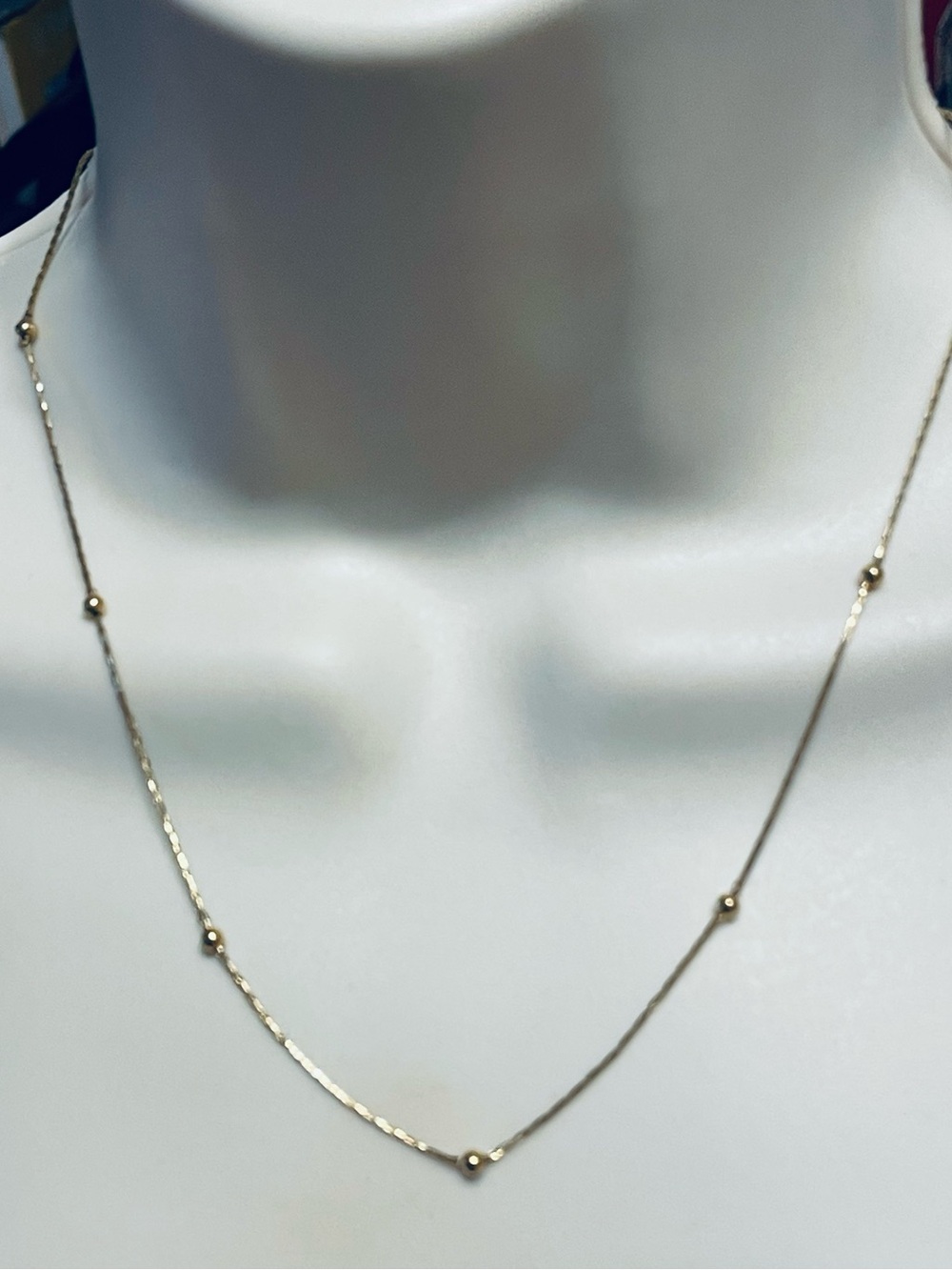 Vintage Monet Gold tone Bead Station Necklace-18 inches long,